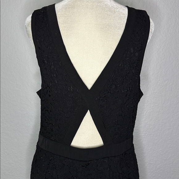 Free People Lovely in Lace Elegant Black Lace Fit and Flare Mini Dress Medium - Picture 8 of 15